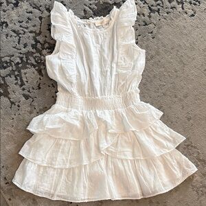 LoveShackFancy White Layered Ruffle Dress